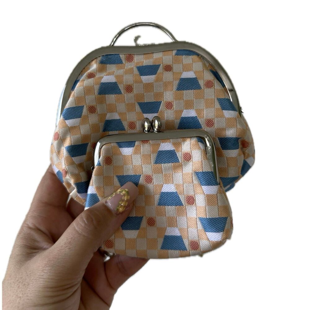 Pocchiri Jacquard Portemonnaie Japan Fuji Orange Kiss Lock Purse Set